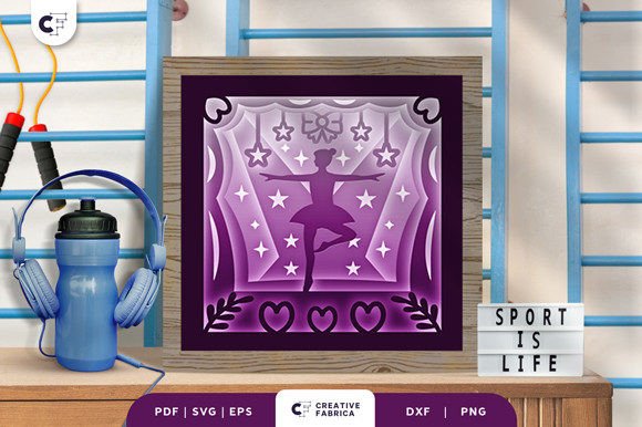 Ballerina on the Stage 3D SVG for Sports