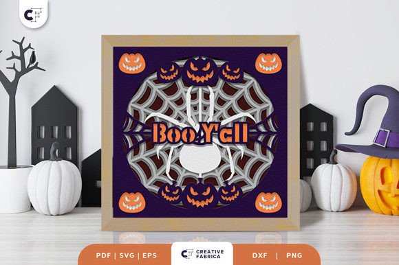 Boo Y'all 3D SVG for Halloween Shops