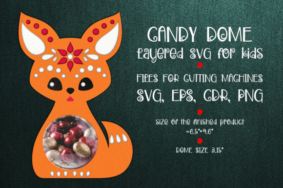 Cute Fox Candy Dome: 3D SVG Shapes for Blog Graphics
