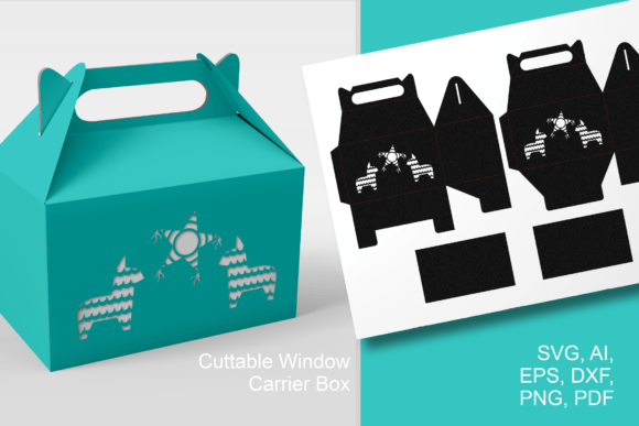 Donkey N Star Pinatas Gable Box Template: 3D SVG Shapes