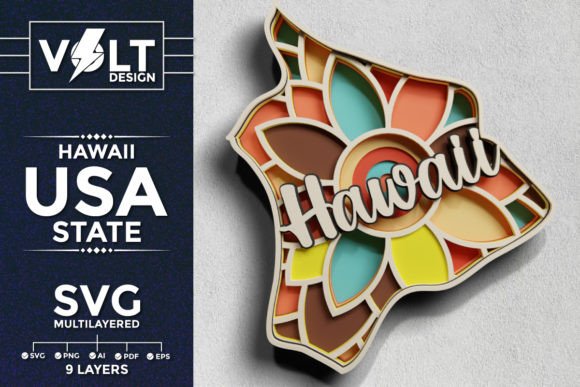 Hawaii USA State 3d SVG Paper Cut Review