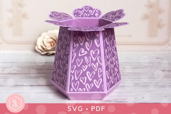 Hexagonal Florist Box 3D SVG: Premium Shapes