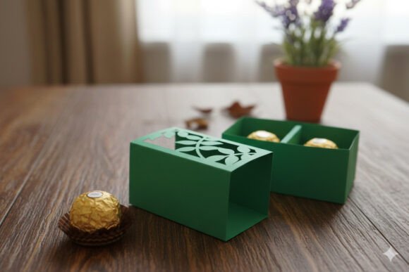 Leaves Mini Chocolate Box: 3D SVG for Spring
