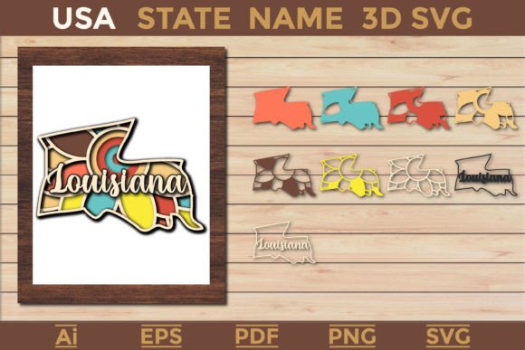 Louisiana 3D SVG for Laser Cutting & Shadow Boxes