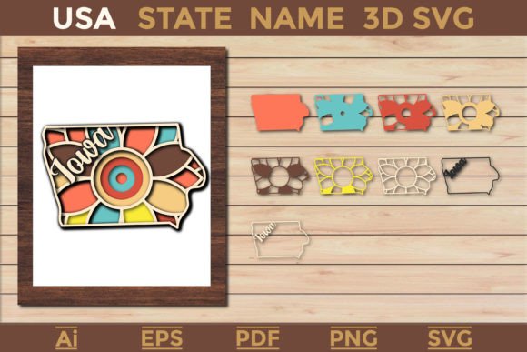 Lowa USA State 3d SVG Paper Cut Review