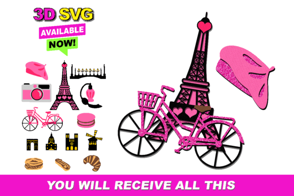 Paris Elements 3D SVG: Premium Shapes for Branding