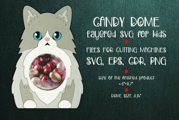 Ragdoll Cat Candy Dome: Playful 3D SVG Shapes
