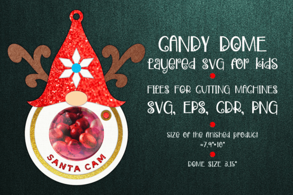 Santa Cam Gnome 3D SVG for Christmas Packaging