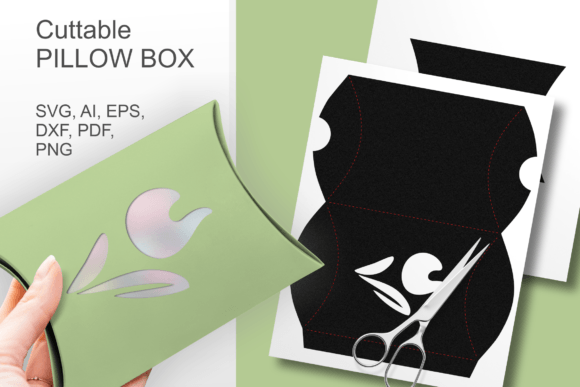 Spring Tulip Pillow Gift Box Template: 3D SVG for Gift Boxes