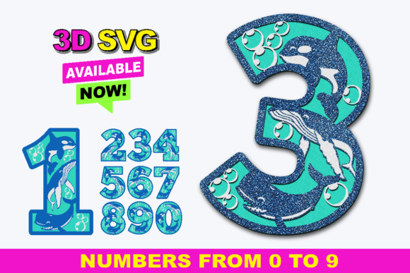 Whale Numbers 3D SVG: Bold Shapes for Modern Marketing