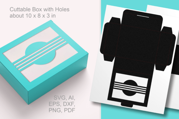 Window with Circle N Stripes Favor Box 3D SVG Shapes