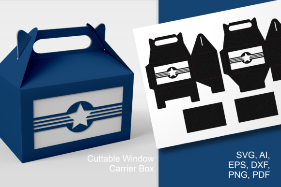 Window with Star N Stripes Gable Box SVG: 3D SVG Shapes